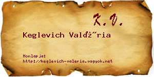 Keglevich Valéria névjegykártya